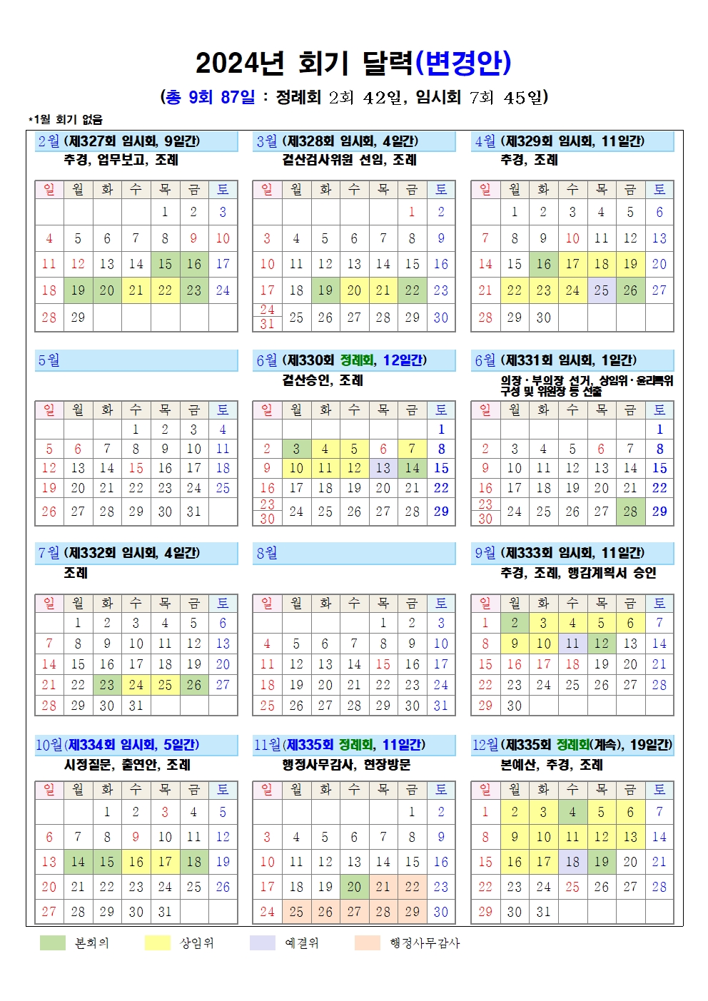 하남시의회, 집행부 견제·감시 고삐 죈다…행정사무감사 6월→11월 변경
